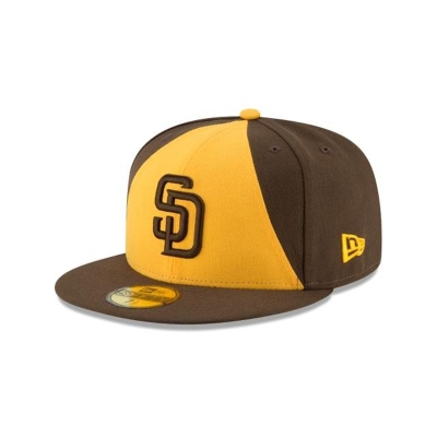 Black San Diego Padres Hat - New Era MLB Authentic Collection 59FIFTY Fitted Caps USA5168729